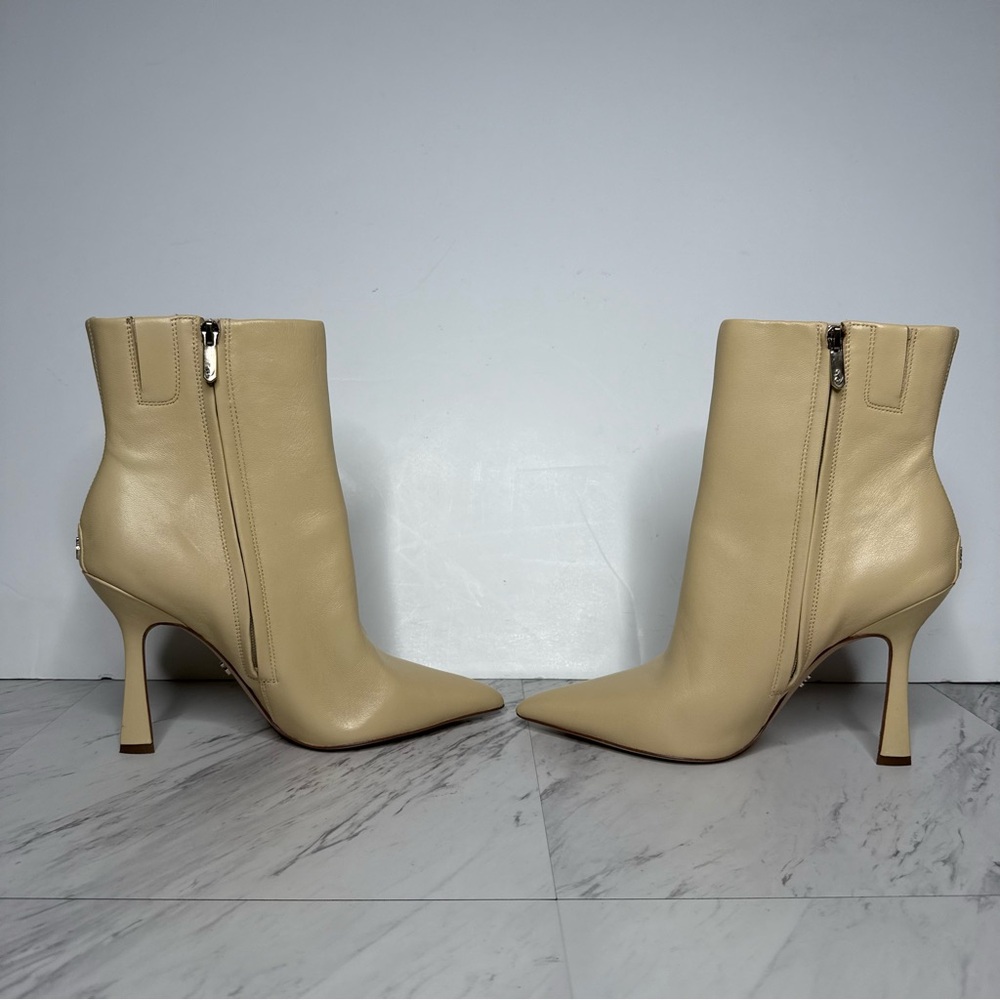 Sam Edelman Ella Pointy Toe Eggshell Leather Bootie 8 1/2 M - Picture 5 of 16